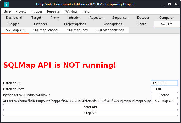SQLMap API 尚未啟動