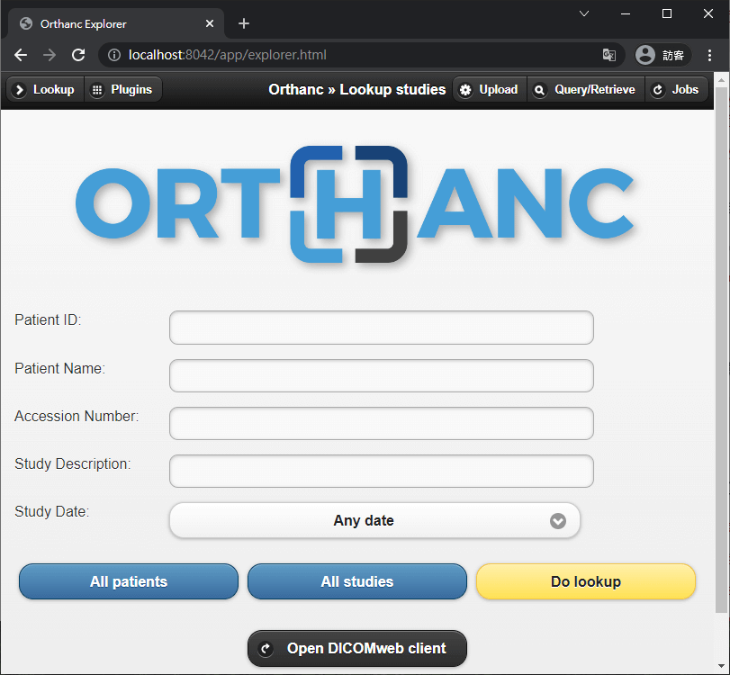 Orthanc 網頁介面